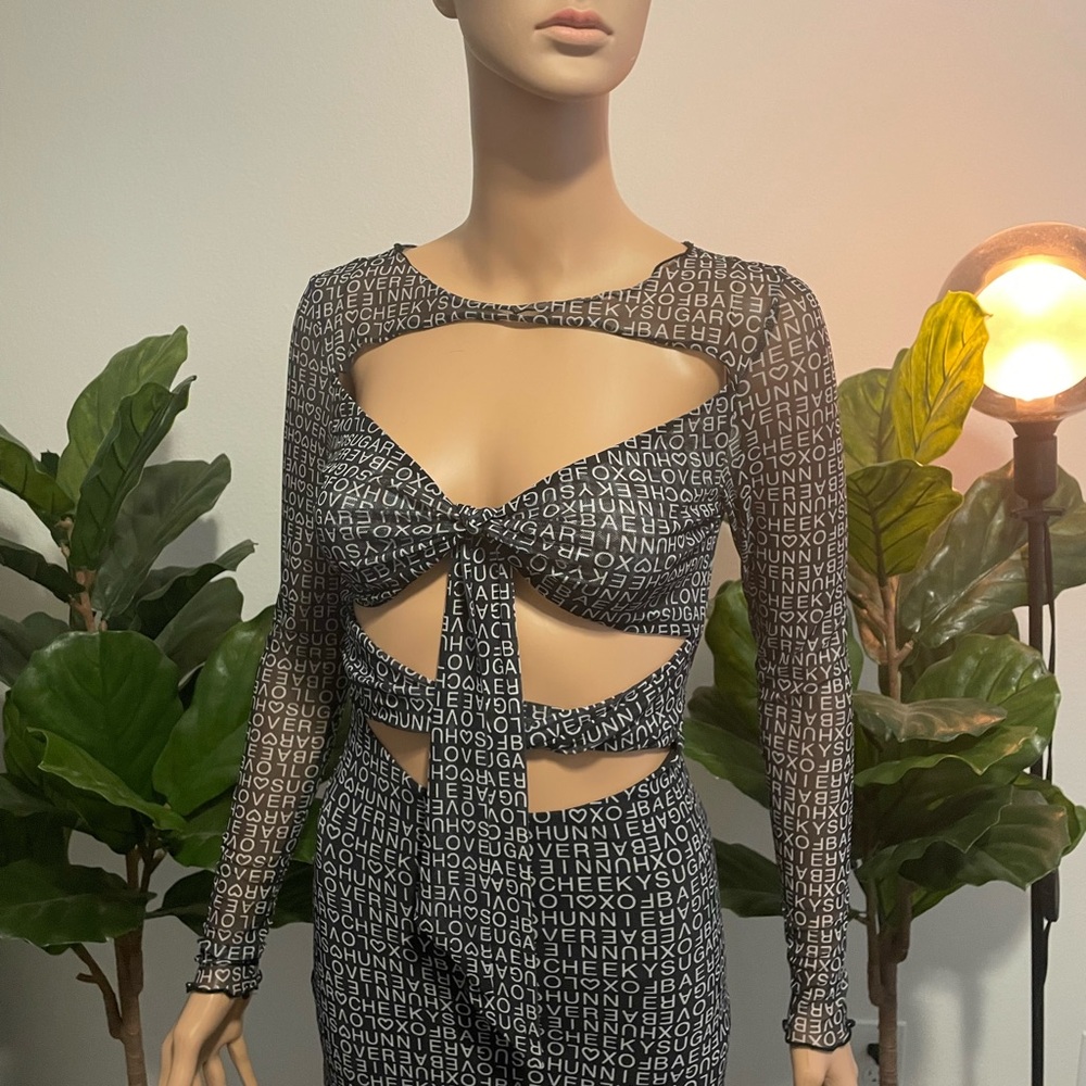 Chic Black and White Cutout Dress